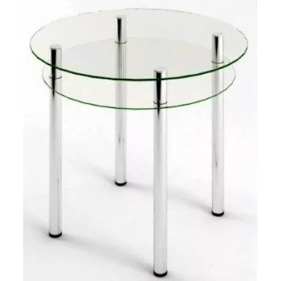 Glass dining table D-12-2 with tempered glass and chrome legs